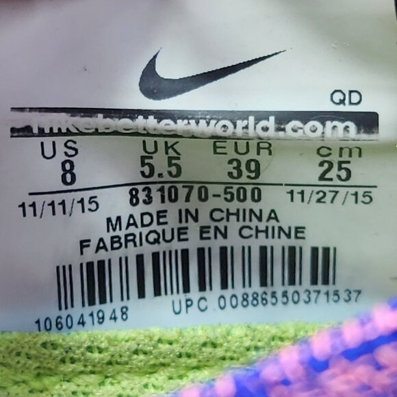 Nike Free RN Flyknit Womens Purple Running Shoes Sneakers Size 8 - Picture 9 of 10